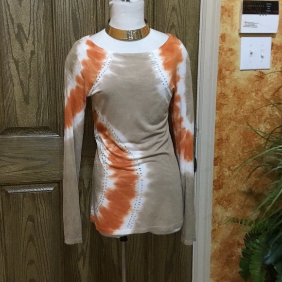 INC crystal studded tie dye top w/GIFT - Picture 5 of 5
